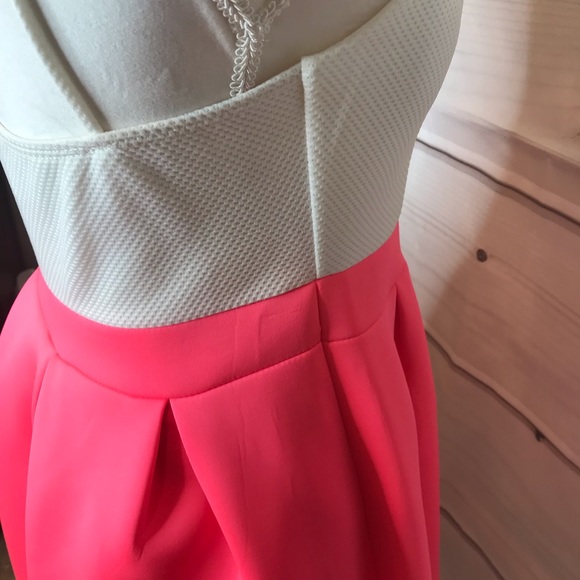 Neon Pink Short Party Dress - Picture 3 of 3